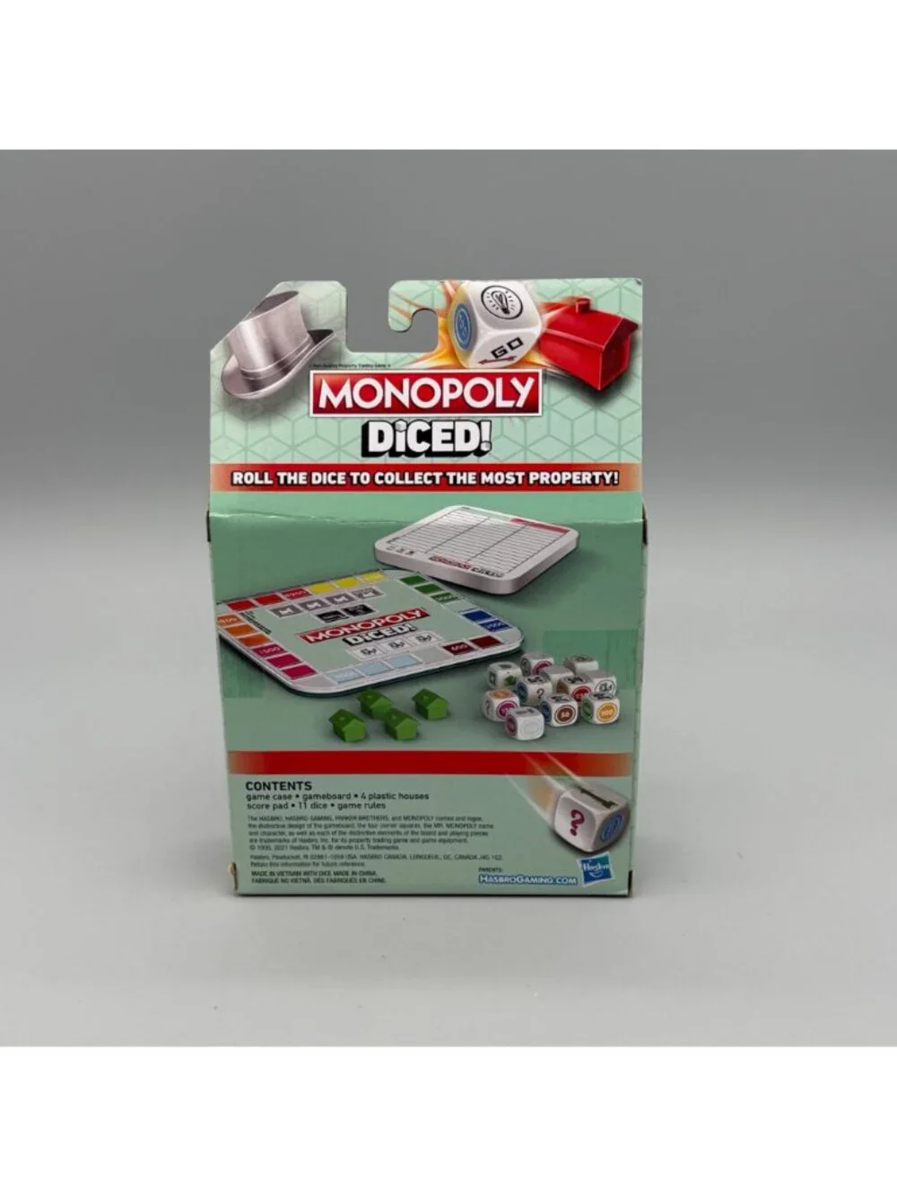 Monopoly Diced Hasbro Gaming Ready, Set, Roll Compact Edition Travel Game